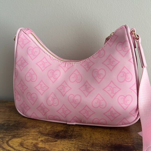 New Juicy Couture Juicy To Go Light Pink Crossbody Bag Pouch Charm JC Heart - Picture 4 of 4